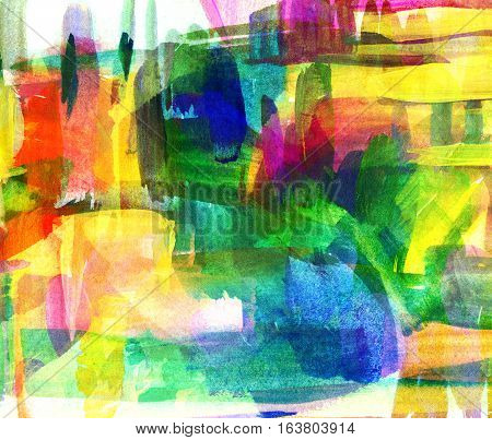 Abstract Oil Painting. Blurred Spot. Freehand Drawing