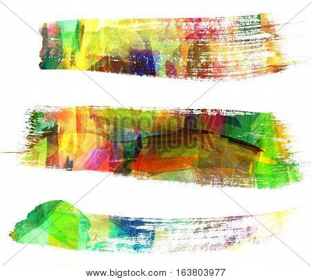 Abstract Guasch Painting. Brush Stroke. Blot. Blurred Stain