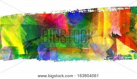 Abstract Guasch Painting. Brush Stroke. Smeared Stain