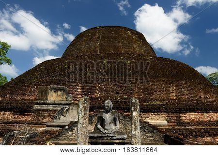 Polonnaruwa ruin was the second capital of Sri Lanka after the destruction of Polonnaruwa. The photograph is presenting Rankoth Ancient Buddhist Stupa. Sri Lanka