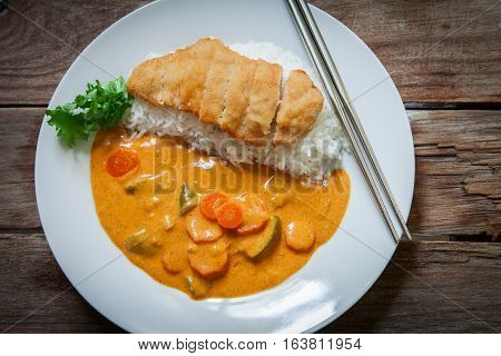 Chicken Katsu Kare japanese curry meat and vegetables