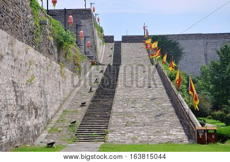 Ramp of Zhonghua Gate in Nanjing, Jiangsu Province, China. It is the southern gate of Nanjing city. It is a the city gate with the most complex structure in the world.
