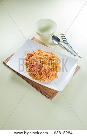 a photo of tasty chinese fried rice