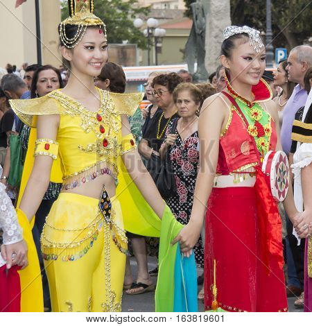 QUARTU S.E. ITALY - July 13, 2013: International Festival of folklore 