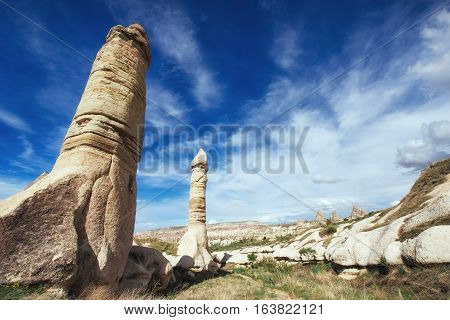 valley of love in summertime Goreme Cappadocia. Turkey.