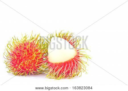 rambutan sweet delicious on white background healthy rambutan tropical fruit food isolated