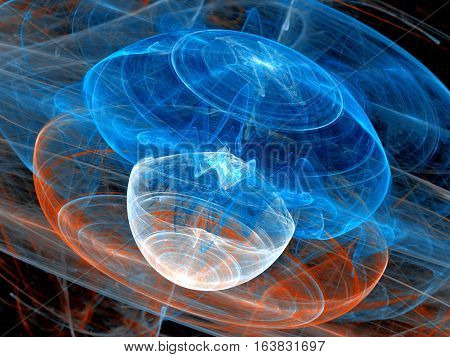 Colorful plasma waves in space computer generated abstract background 3D render