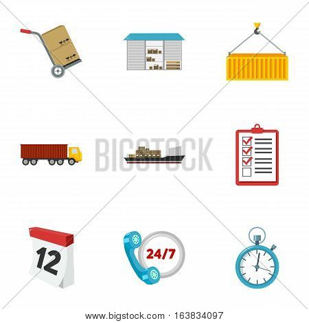 Logistic set icons in cartoon style. Big collection of logistic vector symbol stock