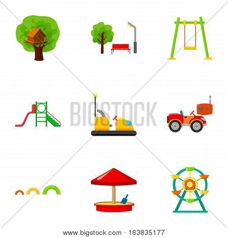 Play garden set icons in cartoon style. Big collection of play garden vector symbol stock