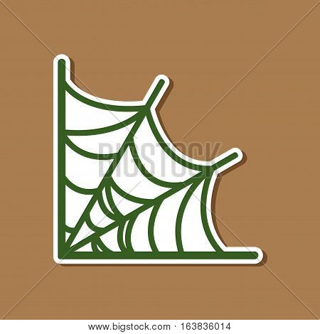 paper sticker on stylish background of spider's web