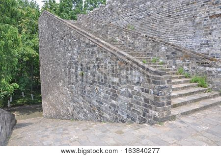 The Meridian Gate Wu Men of Ming Palace Ruins in the city of Nanjing, Jiangsu Province, China. Ming Palace was built in the 14th century for the first Ming Dynasty emperor Hongwu.