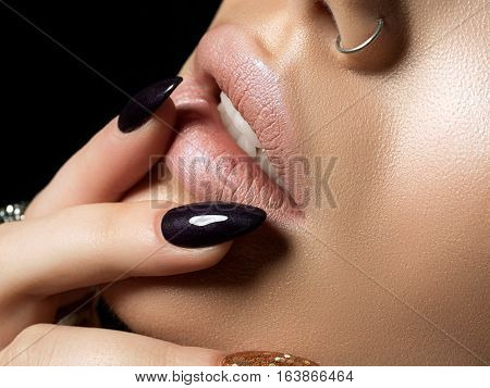 Closeup Shot Of Beautiful Woman Lips