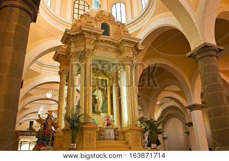 Royal Chapel In Cholula , Puebla, Mexico