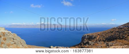 beautiful view bay of Balos blue water sea