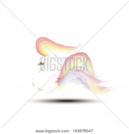 Vector illustration chicken water color abstract painting