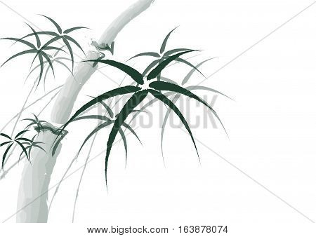 Vector chinese bamboo painting and drawing background