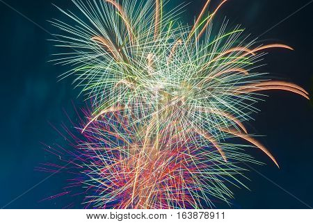 Fire Works On New Years Eve Over Adelaide Cbd, South Australia