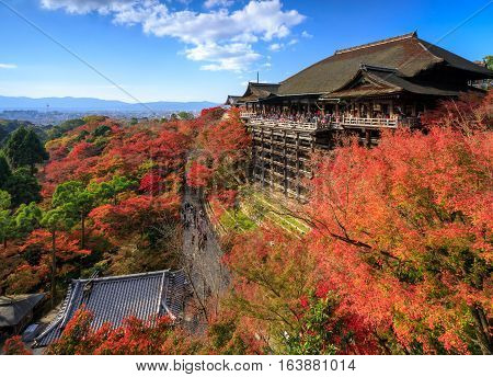 Kiyomizu dera temple in autumn season Kyoto Japan