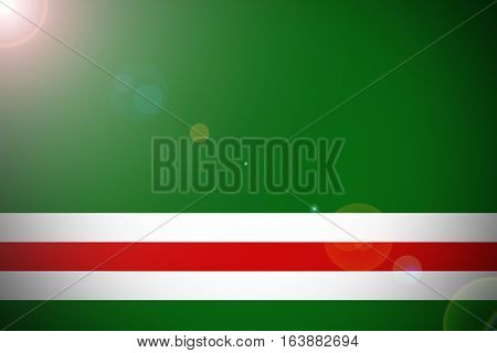 Chechen republic flag illustration symbol. Russia .