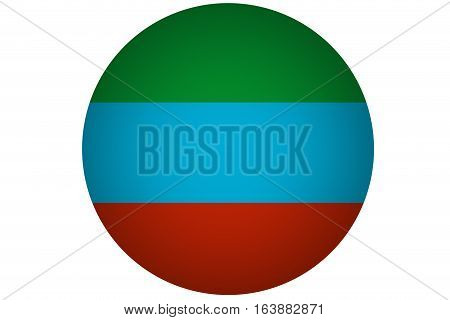 Dagestan republic flag illustration symbol. Dagestan flag.