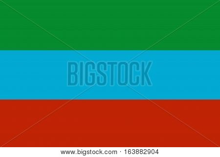 Dagestan republic flag illustration symbol. Dagestan flag.