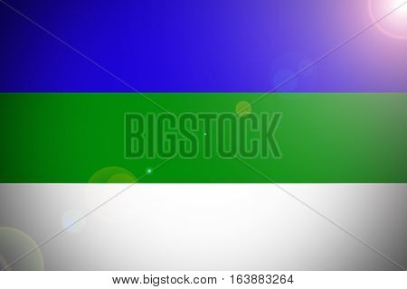 Komi Republic flag illustration symbol. Komi  flag