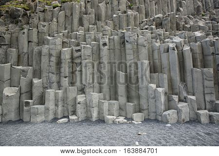 Halsanefshellir sea cave. Reynisfjara Beach in Iceland
