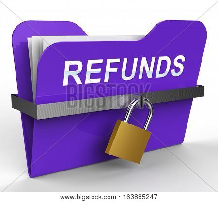 Refunds Folder Means Money Back 3D Rendering