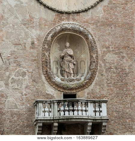 The Palazzo della Ragione with the Torre dell'Orologio (