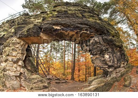 Little Pravcice Gate - natural sandstone arch in Bohemian Switzerland