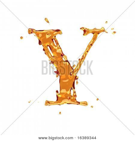 Colore alfabeto - lettera Y - alcol liquido di brandy, cognac, liquore, cola, birra o tè