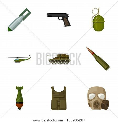 Military and army set icons in cartoon design. Big collection of military and army vector symbol stock illustration