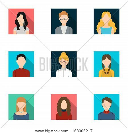 Avatar set icons in flat style. Big collection of avatar vector symbol stock
