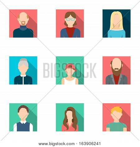 Avatar set icons in flat style. Big collection of avatar vector symbol stock