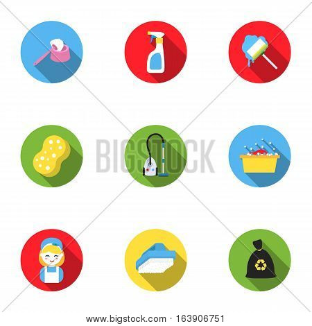 Cleaning set icons in flat style. Big collection of cleaning vector symbol stock