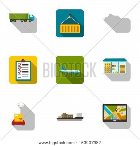 Logistic set icons in flat style. Big collection of logistic vector symbol stock