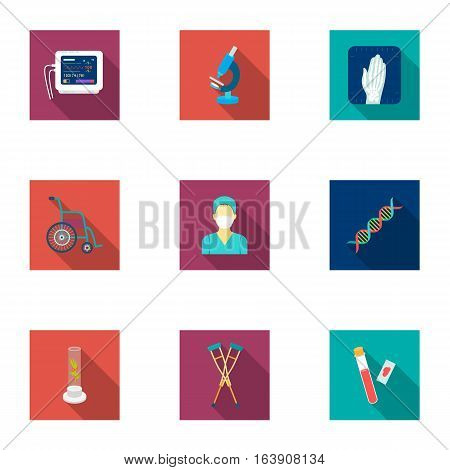 Medicine and hospital set icons in flat style. Big collection of medicine and hospital vector symbol stock