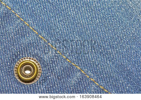 Bule jeans texture background and buttom and seam