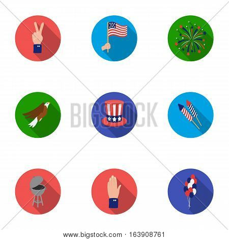 Patriot Day set icons in flat style. Big collection of Patriot Day vector symbol stock