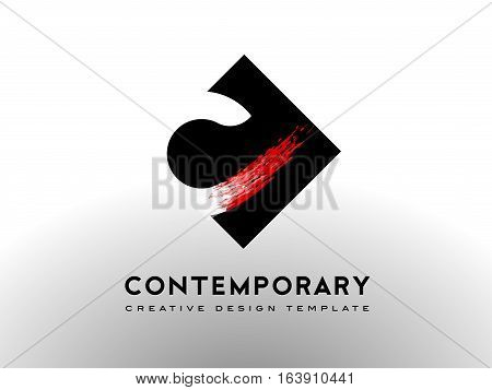 Letter C Logo with Brush Art Gallery Concept. C Letter Icon Design Vector.