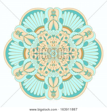 Flower mandalas vector illustration. Vintage decorative elements. Oriental pattern. Islam, Arabic, Indian, turkish, pakistan, chinese, ottoman motifs