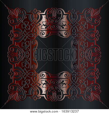 Damask pattern in baroque style. Wallpaper with antique floral medieval baroque abstract flowers and ornaments. Baroque damask vintage red