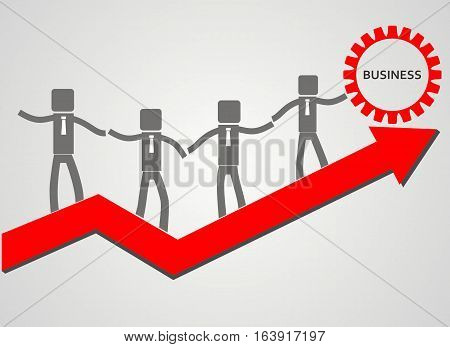 teamvork concept. Arrow up. Businessman. Vector illustration