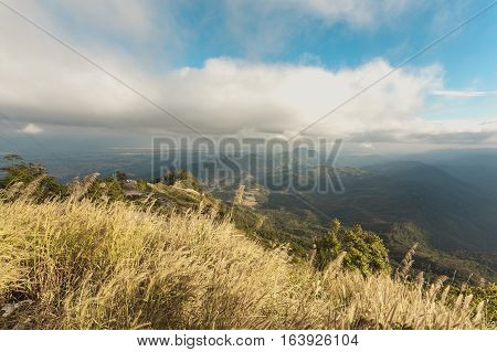 The beauty of the natural mountain sunset in Khao Kho Thailand Phu Tub Berk