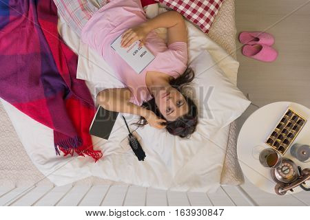 Desperate Woman Lying In Bed