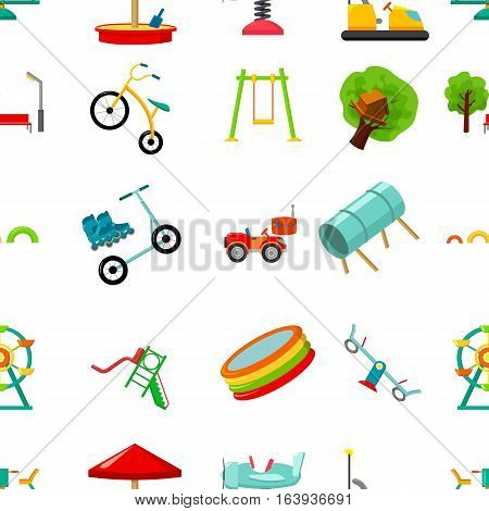 Play garden pattern icons in cartoon style. Big collection of play garden vector symbol.