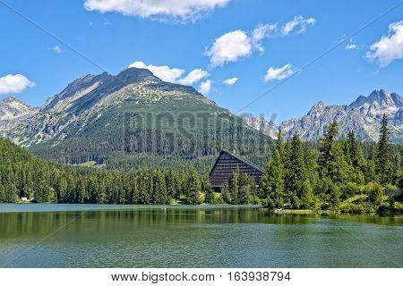 Summer in High Tatras Mountains. High Tatry. Slovakia. Vysoke Tatry.. Strbske pleso. Strebske Pleso lake.