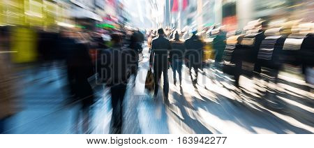Crowd Of People On Shopping Street