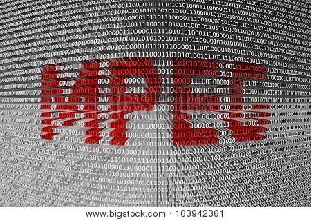 MPEG is presented in the form of binary code 3d illustration