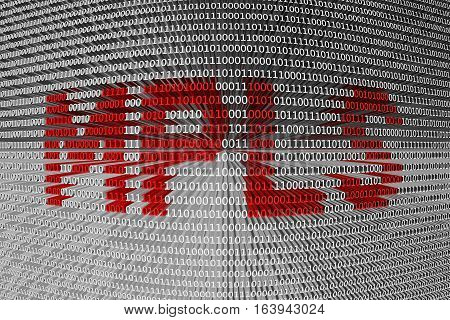 MPLS in the form of binary code, 3D illustration